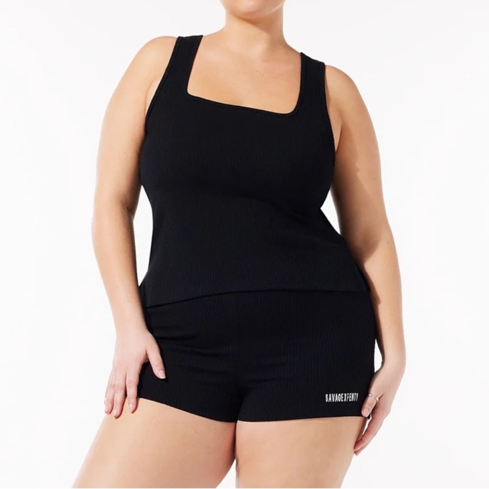 NWT Savage X Heavy Rib Square Neck Tank and Booty Short Set